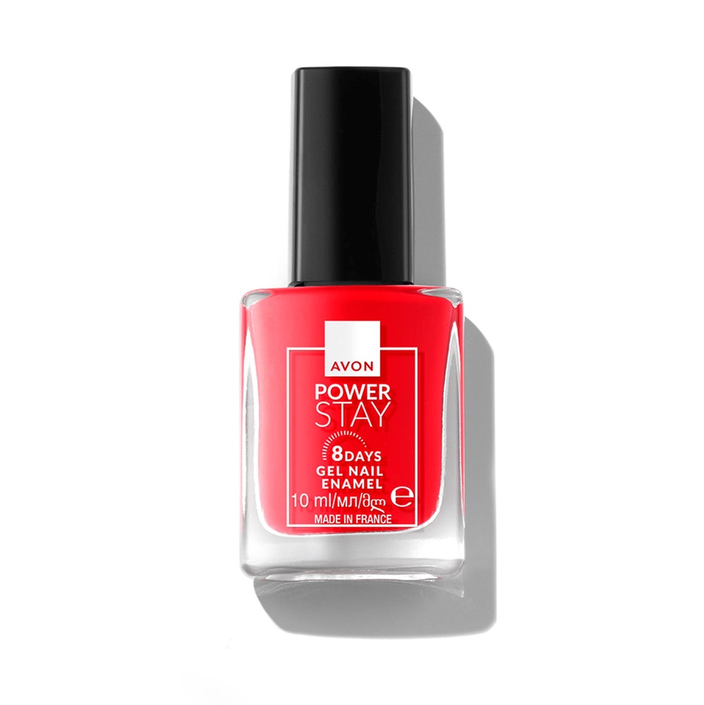 AVON POWER STAY 8 DAYS GEL NAIL ENAMEL SCARLET PASSION